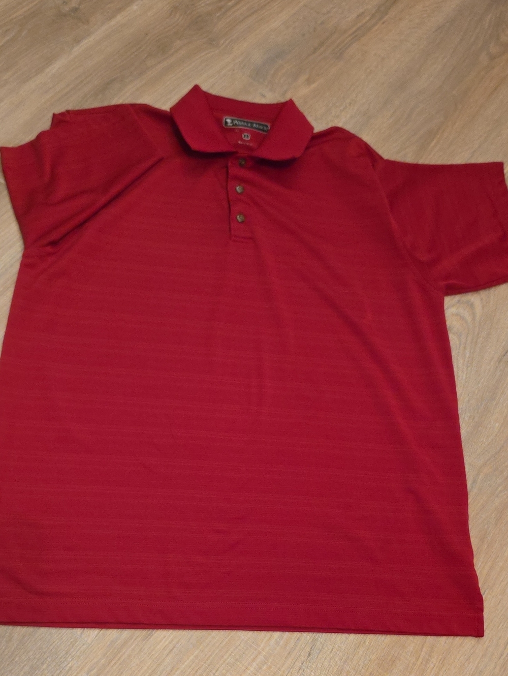 Pebble Beach Solid Red Polo Shirt with Button Placket